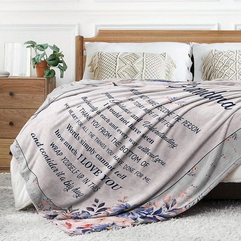 Gifts for Grandma from Grandchildren - Grandma Birthday Gifts Blanket, Grandma Gifts for Mother's Day, Christmas, Thanksgiving, Fluffy Blanket for Gifts for Grandma-280GSM