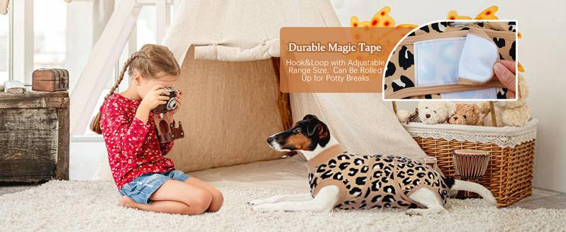 Kuoser Dog Recovery Suit for Dogs After Surgery,Professional Surgical Onesie for Female Male Dogs Spay Neuter,Soft Dog Surgery Suit Bodysuit for Abdominal Wounds Skin Disease, Fuddle wuddle patch puppy