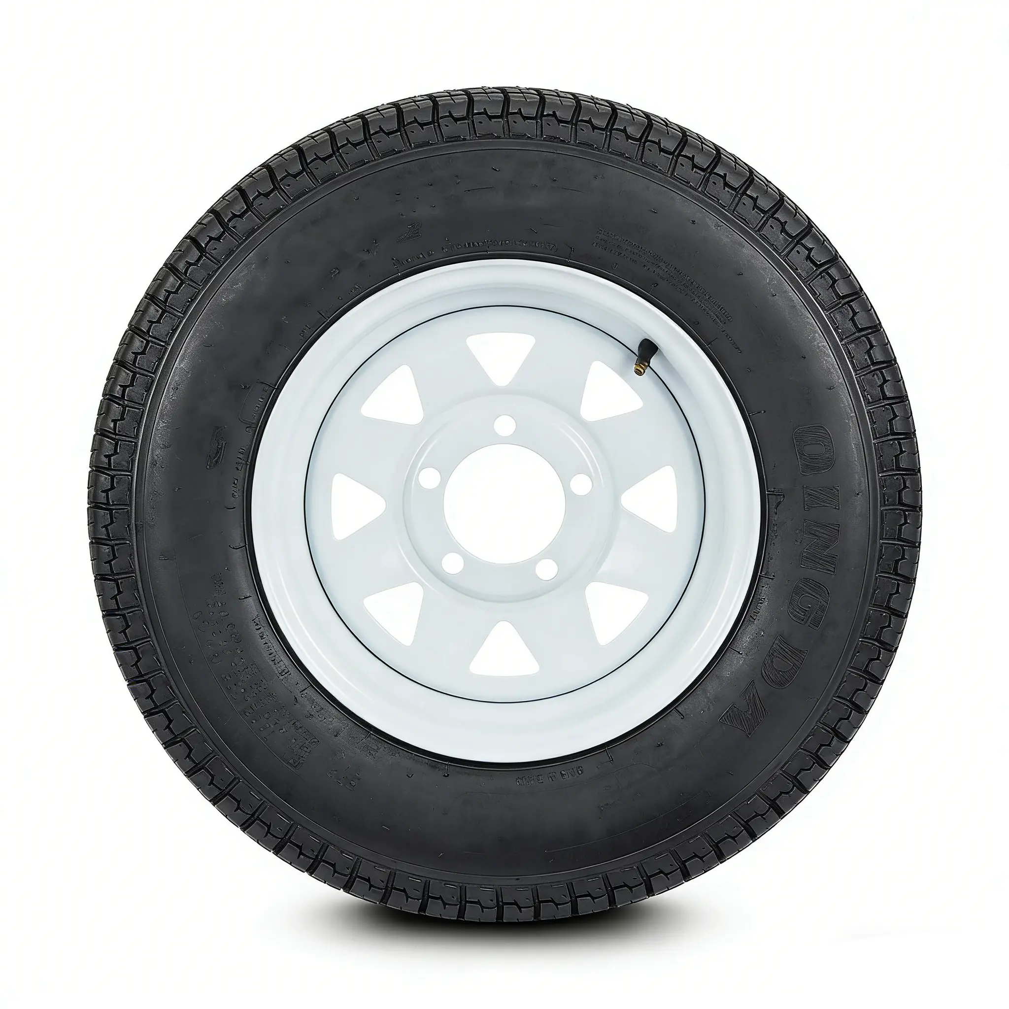 2-Pack Trailer Tires On Rim ST175/80D13 175 80 13 Load Range C 5-Lug White Spoke Wheels – Heavy Duty Utility & Boat Trailer Tires, Easy Installation