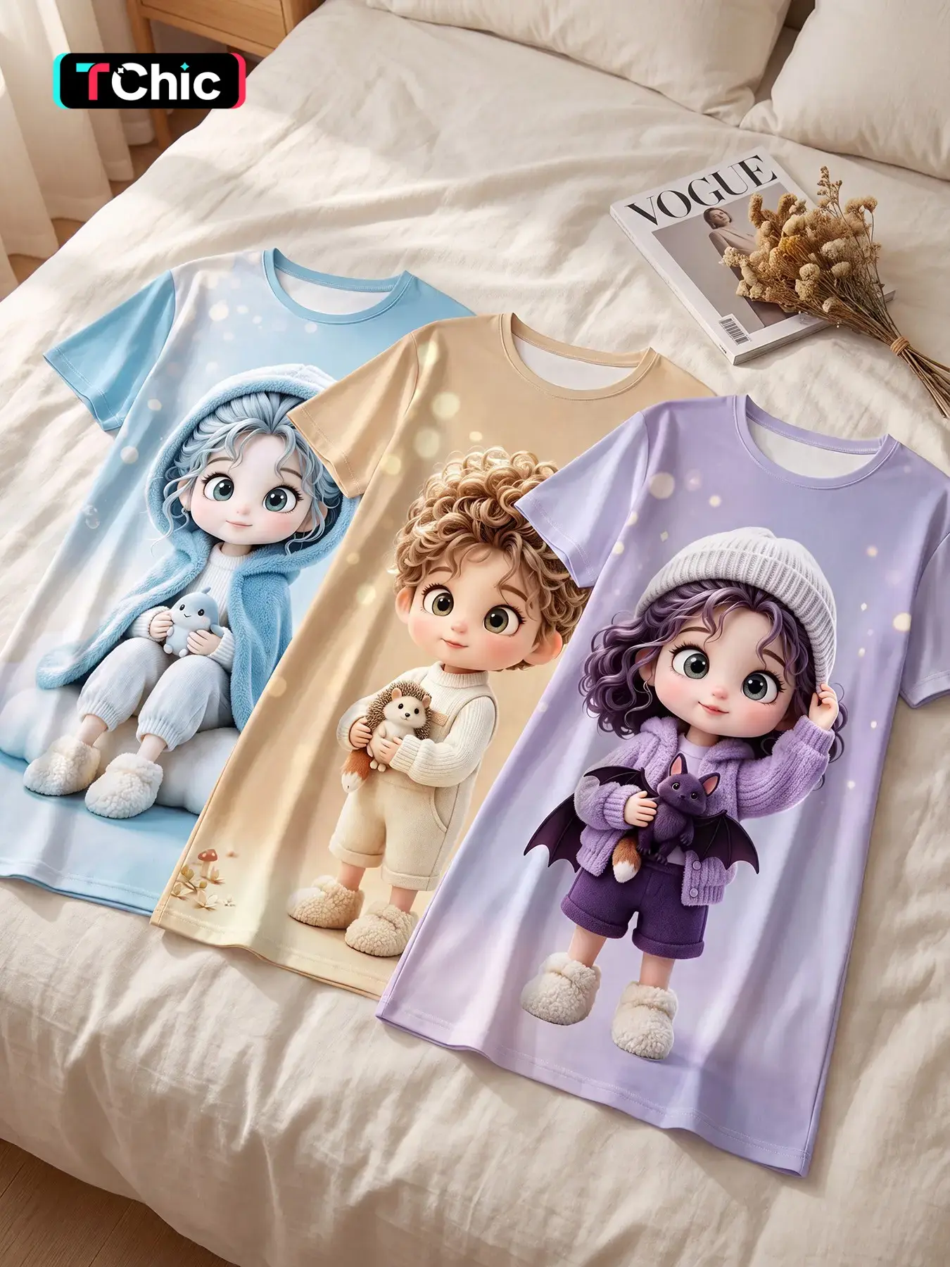 3 Pack Women’s Short Sleeve Crew Neck Sleep Dress, All Season Wear, Lazy Cozy 3 Piece Value Set, Calm Relax Nightgown for All-day Stay, Bed Rest and Home Relaxation