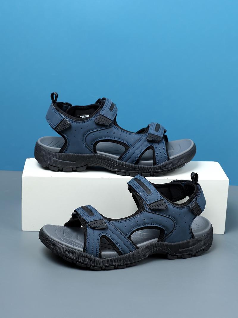 Men's Large Size Sport Sandals, Summer Casual Beach Shoes, Fashionable Men's Velcro Slippers, Durable Design, Comfortable Stylish Footwear, Hiking Sandals