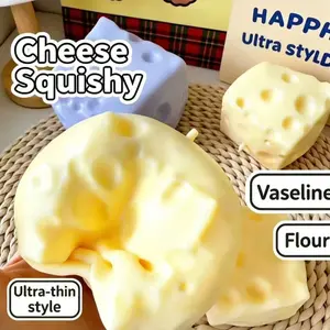 7cm Light Cheese Coconut Oil Creamy Soft Squeeze Toy, Quiet Stress Relief, Office Focus Relaxation, Adult Sensory Tool