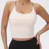 Women's Stretchy Colorblock Sports Tank Top with fixed Cups, Cropped Workout & Yoga Top