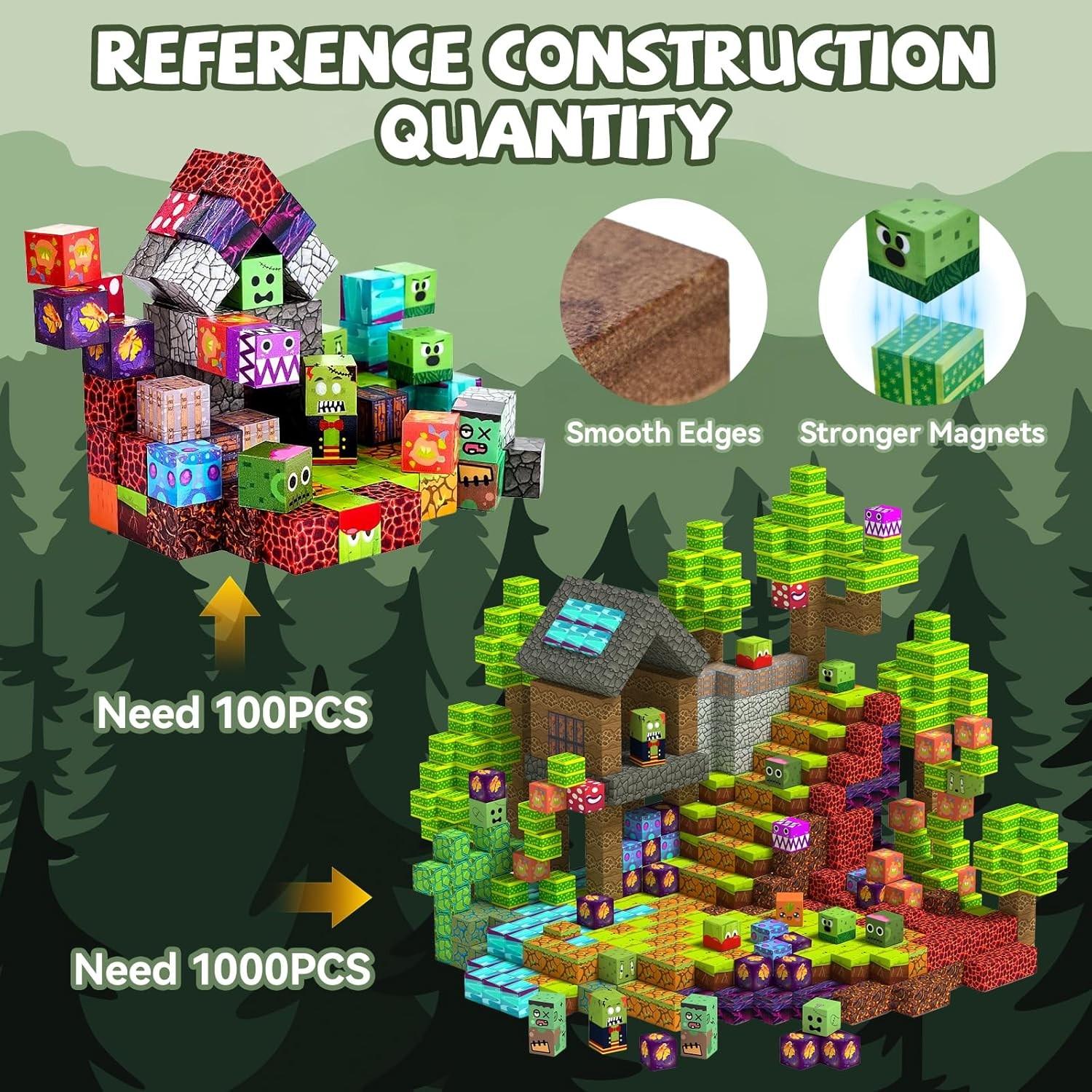 100pcs/150pcs Magnetic Building Block Puzzle Toy, Forest Construction Set, Stem Sensory Stack Magnet Toy, 4-8 Years Old Boys Birthday Gift