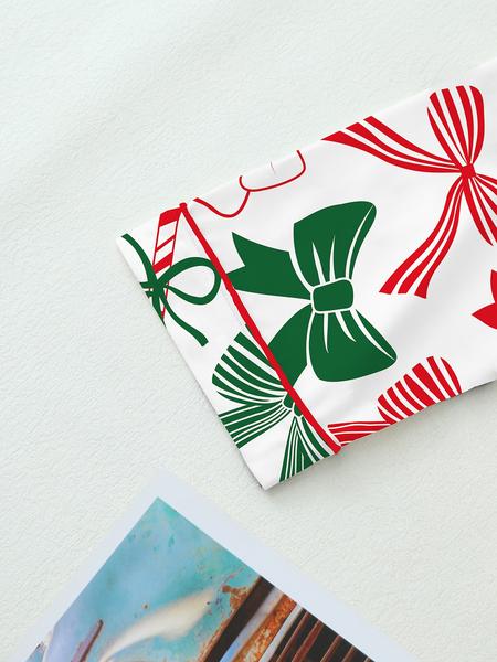 【Christmas Pajamas】Women's Christmas Pajama Set, Long Sleeve Casual Loungewear, Elastic Waist Pants, Elegant Cute Holiday Nightwear