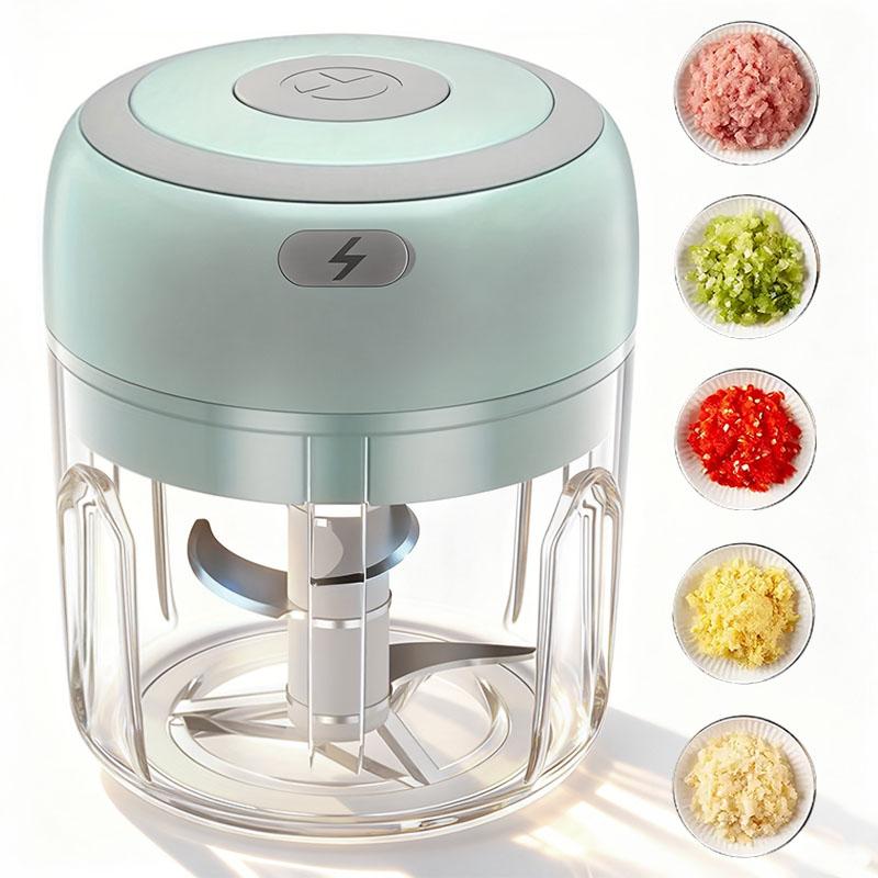 Portable Electric Garlic Mincer and Vegetable Grinder, Portable Veggie Chopper, 250ML USB Rechargeable Food Processor, Multifunctional Food Chopper, Garlic Crusher, 1200 Rpm Motor, Home Travel Small Design detail 2