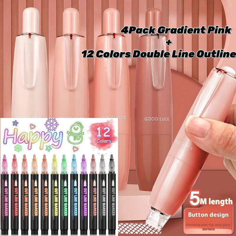 Double Sided Tape Roller, Retractable Glue Tape Roller, Adhesive Tape Dispenser Runner for Scrapbooking and Crafts, Arts Projects,Gift Wrapping, Photo-Safe