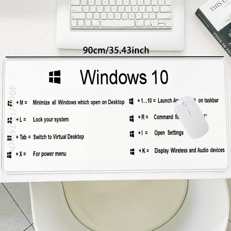 Windows 10 Shortcut Keys Mouse Pad, Large Office Keyboard Pad, Non-slip ...