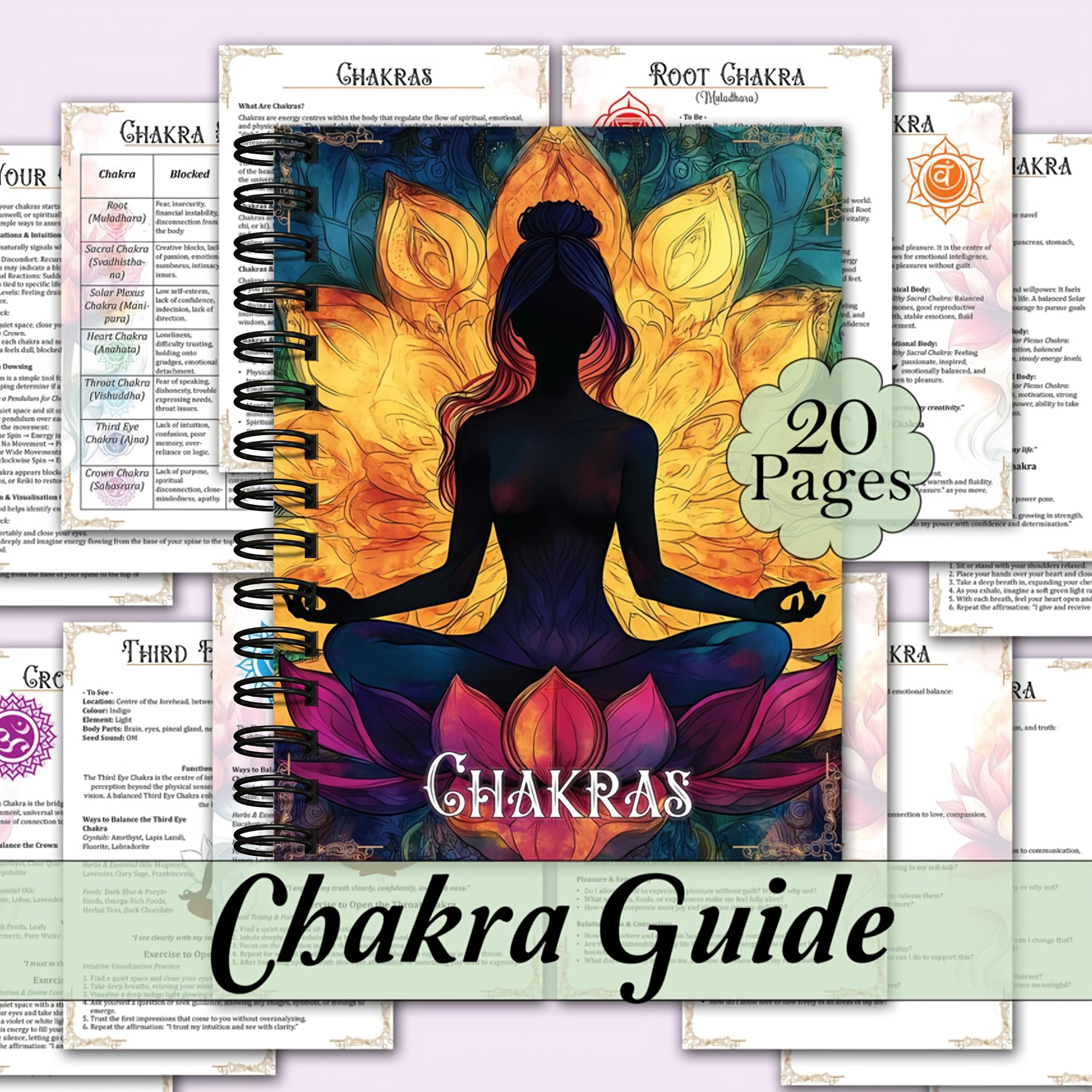Seven Chakra Workbook and Energy Center Guide, 20 Pages Spiritual Self ...