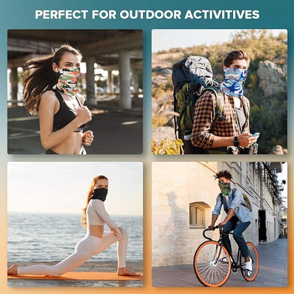 Outdoor Sports Neck Gaiter (9 Counts/set), UV Protection Neck Wrap, Breathable Sun-resistant Face Mask, Breathable Face Cover for Men & Women, Sports & Outdoor Accessories