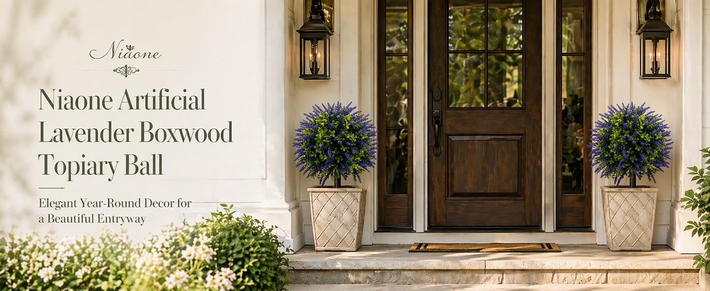 Artificial Topiary and Boxwood Topiary Set of 2 - 23.6" H x 17.7" W UV Resistant Faux Greenery Balls with 7.8" Ground Stakes, Planter Insert Urn Filler for Front Door, Porch, Entryway Artificial Topiary and Boxwood Topiary Set of 2 - 23.6" H x 17.7" W UV Resistant Faux Greenery Balls with 7.8" Ground Stakes, Planter Insert Urn Filler for Front Door, Porch, Entryway
