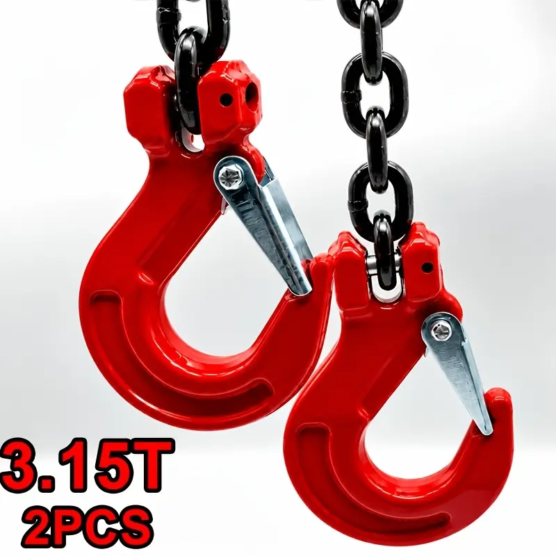 2 pcs - 3.15 tons high-load hooks, heavy-duty lifting tools, portable chain and rope accessories