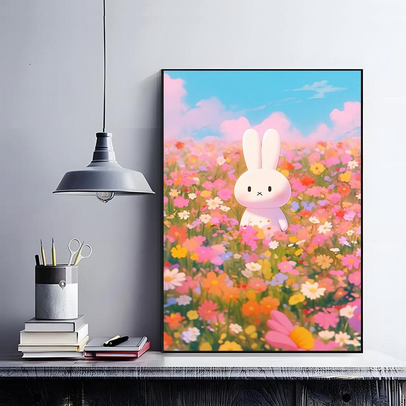 Cute Cartoon M-miffyS Poster HD self-adhesive fade-proof waterproof wrinkle-resistant poster stickers suitable for living room bedroom dormitory cafe bar background decoration wallpaper and gifts