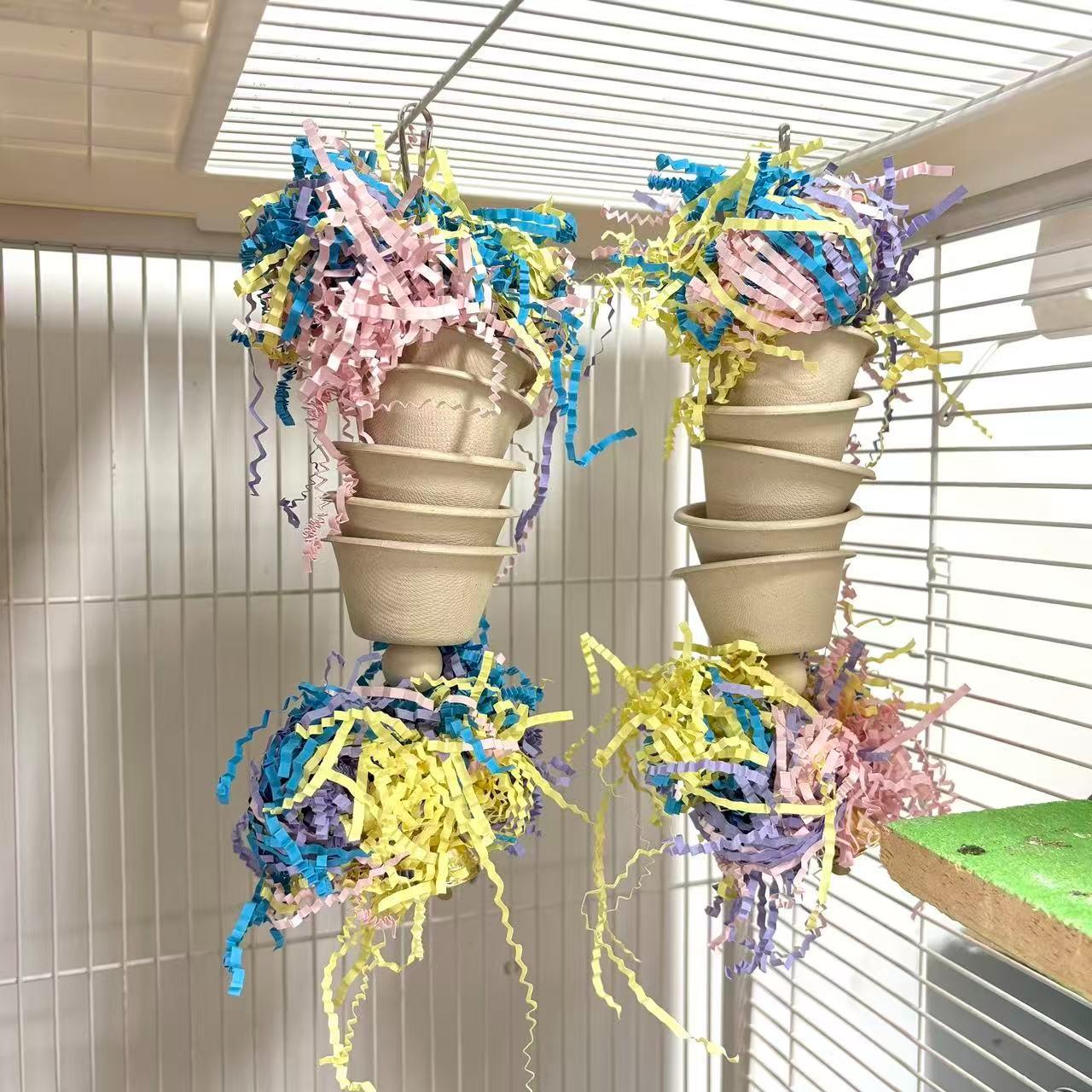 Parrot 5-Layer Feeding Cup, Interactive Food Holder, Suitable for Small Medium Parrots, Enhances Foraging Fun, Ideal for Biting & Grinding Beaks