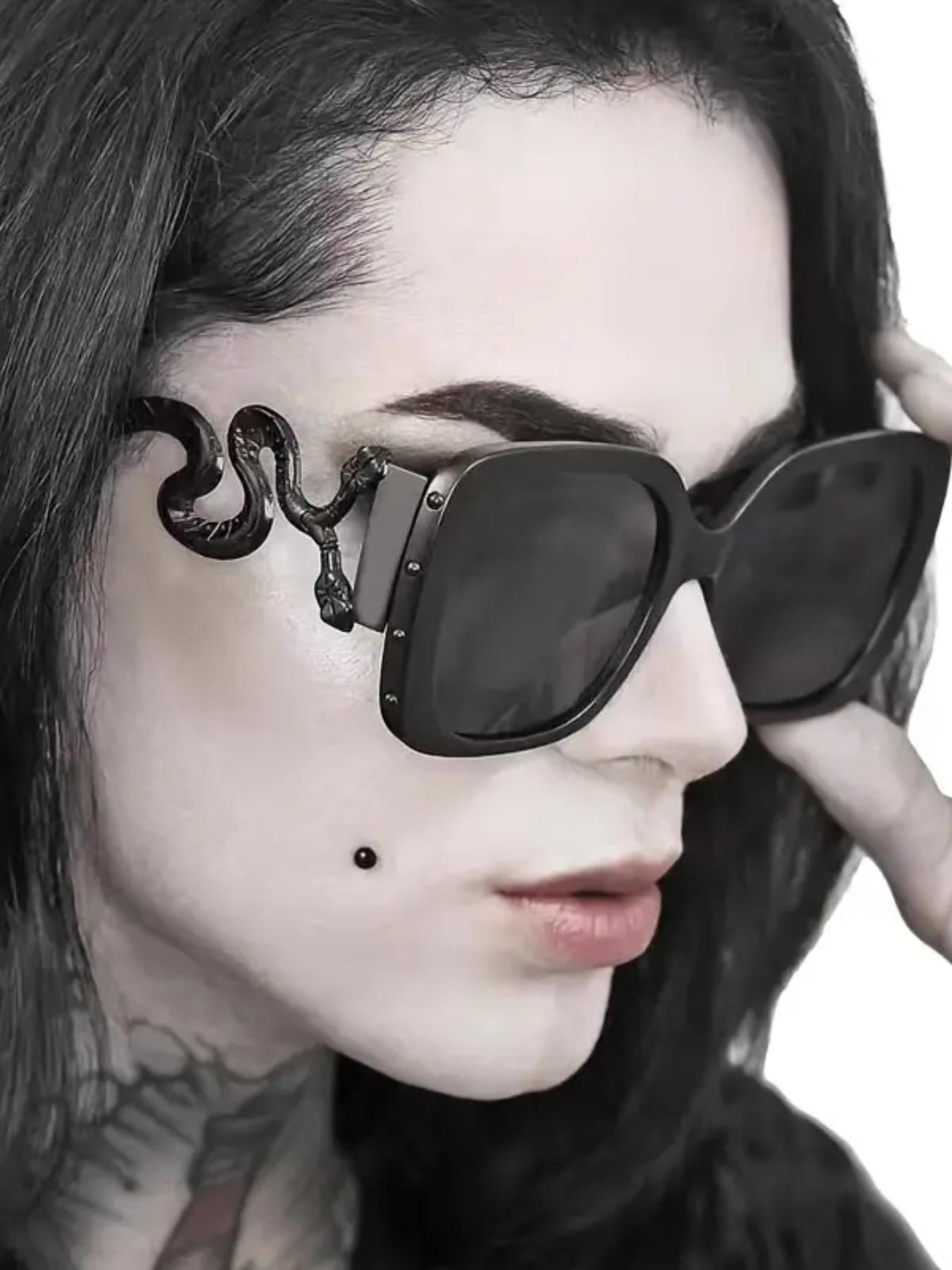 Punk Style Snake Design Sunglasses, Vintage Gothic Sunglasses for Everyday Use, Fashion Accessories for Outdoor Activities