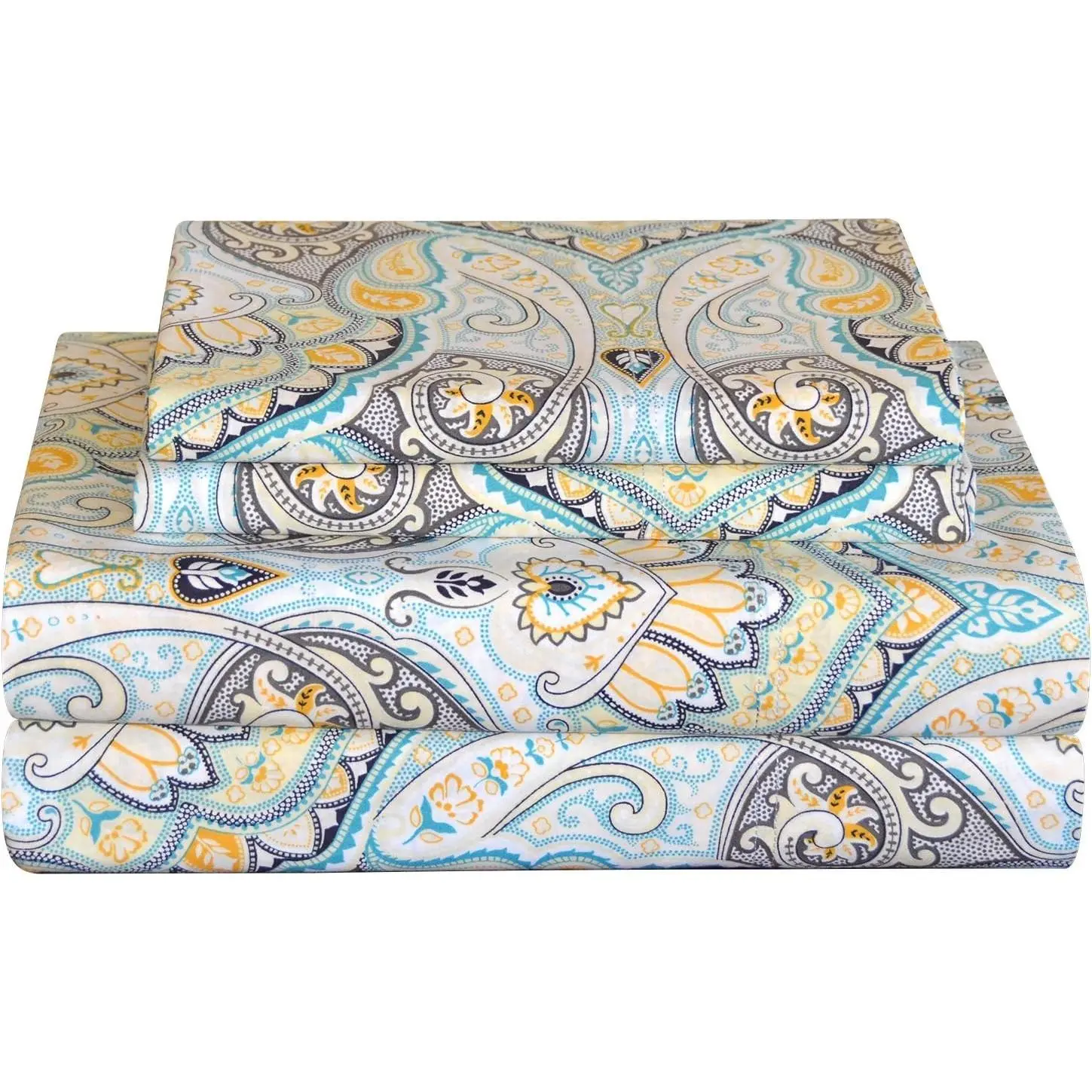 Bedding 3 Pieces Twin XL 100% Cotton Percale Sheets- Printed Bed Sheet & Pillowcase Sets- Soft Cotton Bed Sheets Set- Fits Mattress 18 inches Deep Pocket (Twin XL, Cypress)