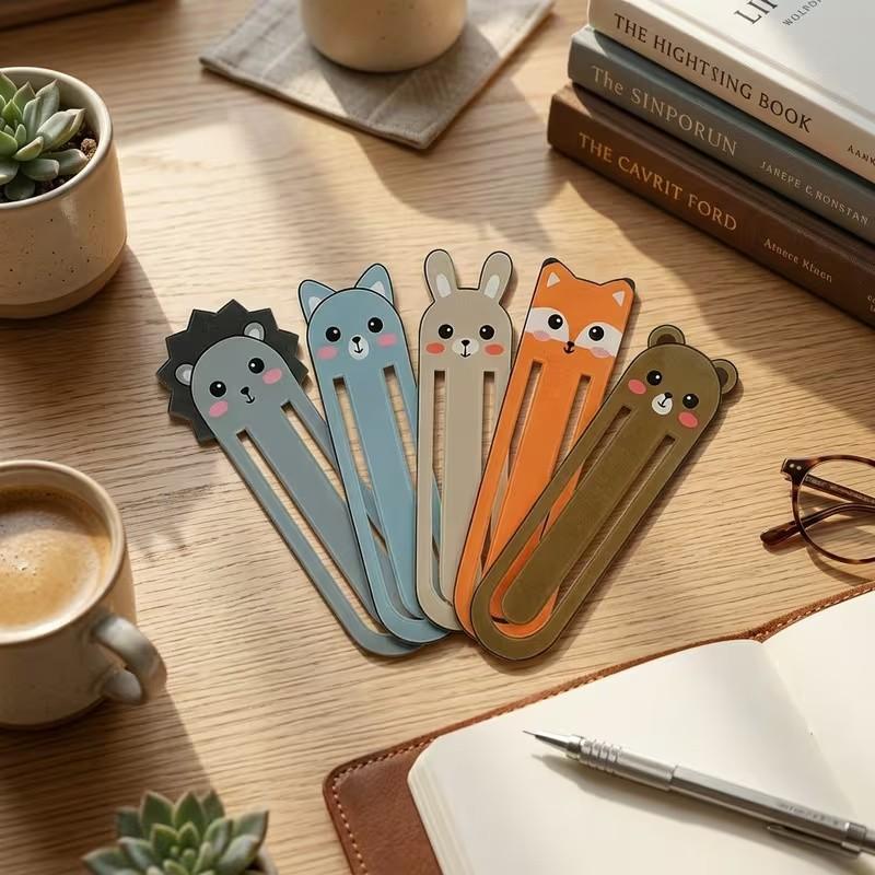 5pcs Acrylic Bookmarks with Cute Animal Designs, Perfect Gift for Animal Lovers, Book Enthusiasts, and Reading Fans