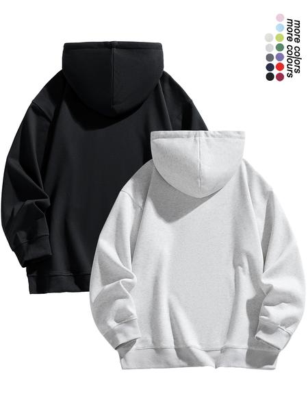 Unisex Basic Hoodie Sweatshirt, Casual Long Sleeve Pullover for Spring & Fall, Fitted Moderate Fabric, Ideal for Daily Wear