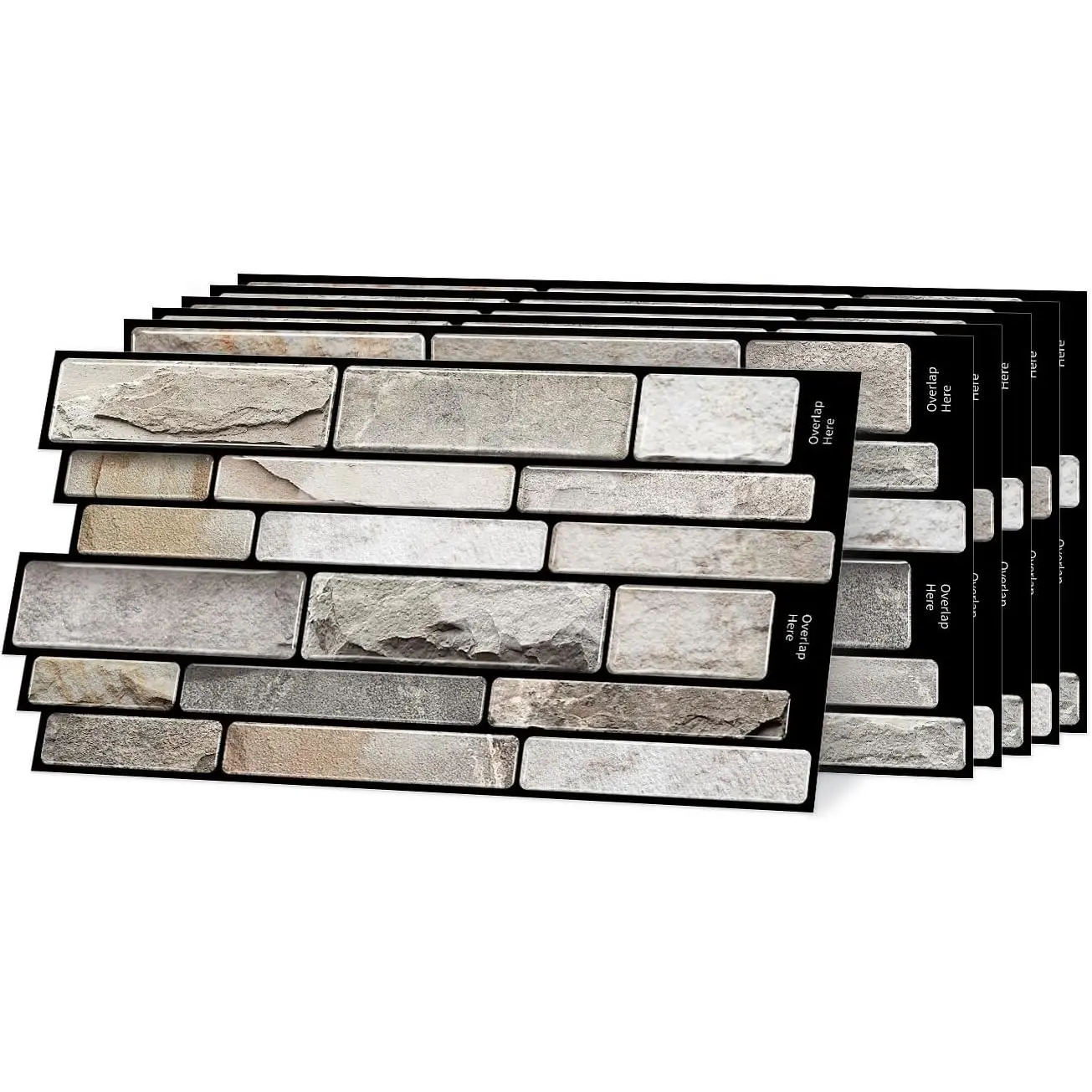 Textured Peel & Stick Granite PVC Backsplash Tiles (24-Piece Set)