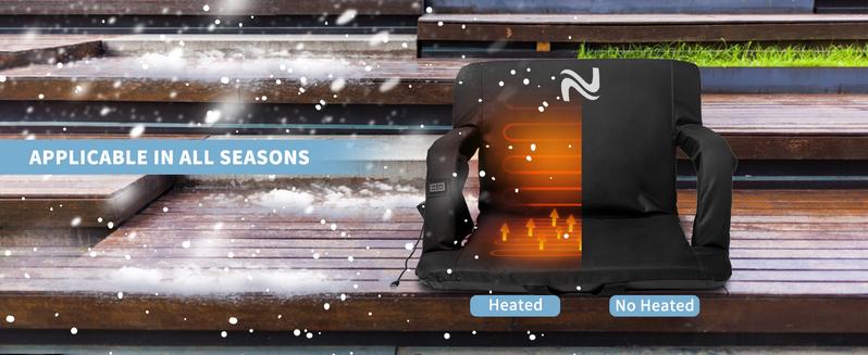 Lilypelle Heated Stadium Seats Bleacher Seat with Back Support & Arm Armrest, Portable 6 Reclinng Positions Stadium Chair for Sports Events, Outdoors(Power Bank is Not Included) Lilypelle Heated Stadium Seats Bleacher Seat with Back Support & Arm Armrest, Portable 6 Reclinng Positions Stadium Chair for Sports Events, Outdoors(Power Bank is Not Included)