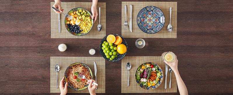 vancasso Pasta Bowls, Ceramic Salad Bowls, Soup Bowls, Pasta Plates, Bohemian Decorative Bowls for Salad, Fruit, Pasta and Dinner, Serving Dishes Set for Party, Dishwasher & Microwave Safe Tableware