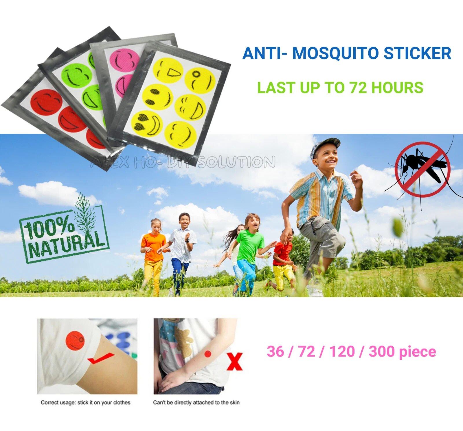 Mosquito Repellent Patch with Essential Oils, Cute Smile Shape, Plant-Based, Safe for Kids and Adults, Ideal for Camping and Outdoor Activities