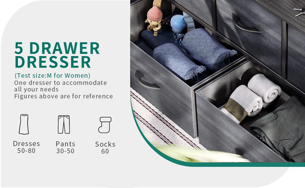 Yitahome Dresser for Bedroom with 5 Drawers, TV Stand Fabric Dresser, Organizer Unit Storage Tower for Bedroom,Living Room,Closets,Girls,Storage Shelf Yitahome Dresser for Bedroom with 5 Drawers, TV Stand Fabric Dresser, Organizer Unit Storage Tower for Bedroom,Living Room,Closets,Girls,Storage Shelf