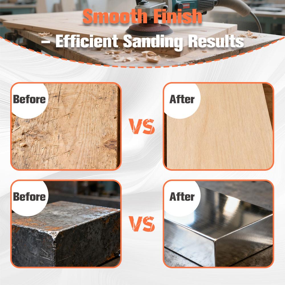 Findmall 5"/ 6" Sanding Disc Sandpaper 100 Roll Velcro Back Grit 60/80/120/180 Sand Paper