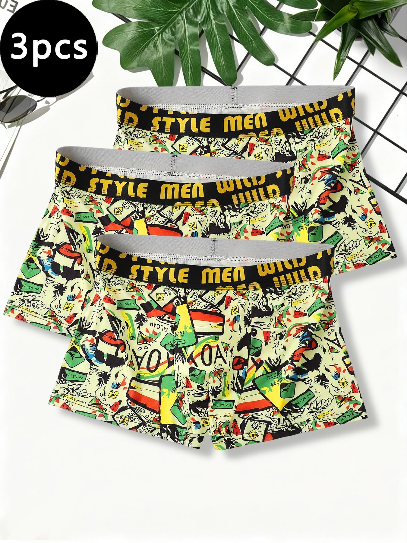[Pack of 3] Men's Comfortable Boxer Briefs, Trendy Prints + Skin-Friendly Fabric, King of Cost-Effectiveness
