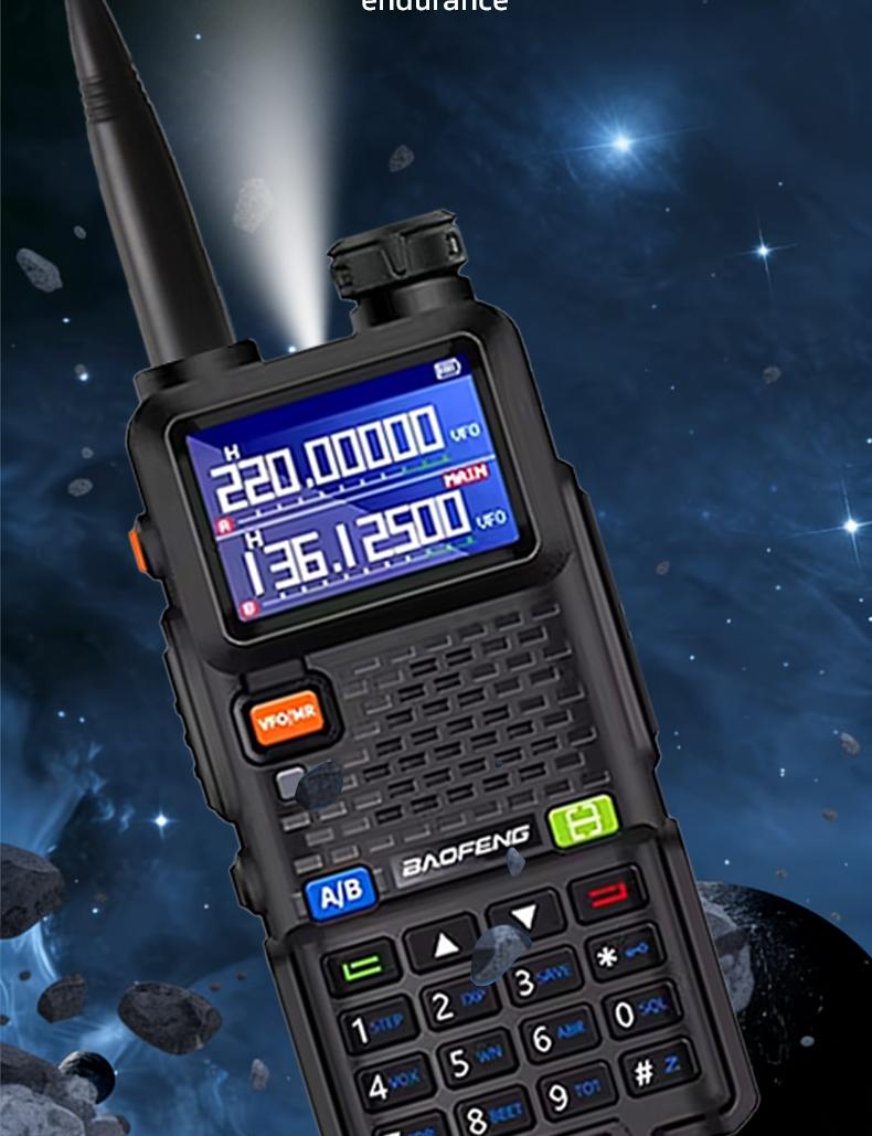 UV-5RH portable handheld walkie talkie with 15W high power, 6 frequency bands, wireless replacement frequency, 999CH transceiver, ham two-way radio is an essential equipment for outdoor camping, wilderness exploration, and convoy transportation