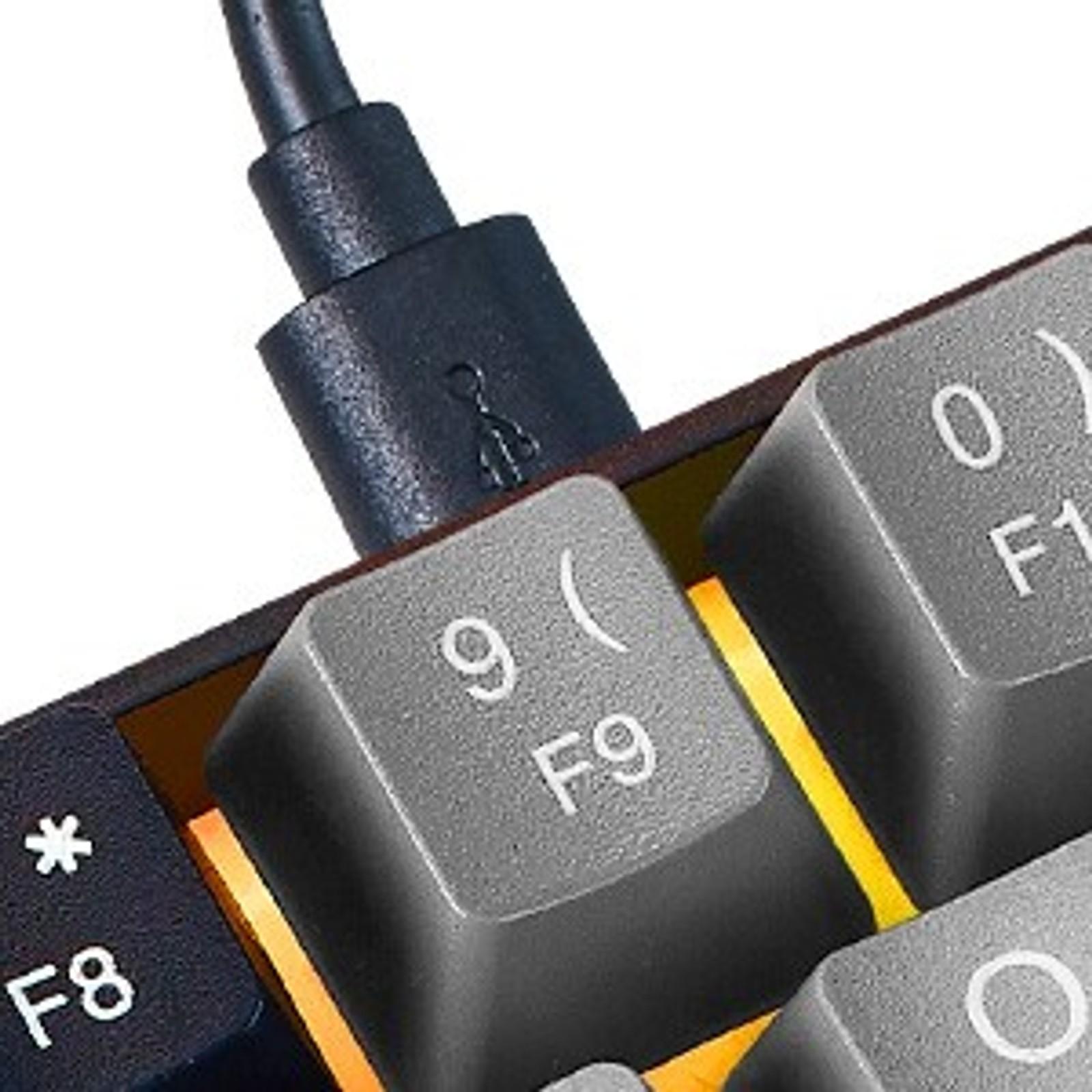 Wired 60% Mechanical Gaming Keyboard, 68-Key Compact RGB Backlit Mini Office Keyboard with Red Switches for PC, Laptop, Mac (Grey and Black)Gift