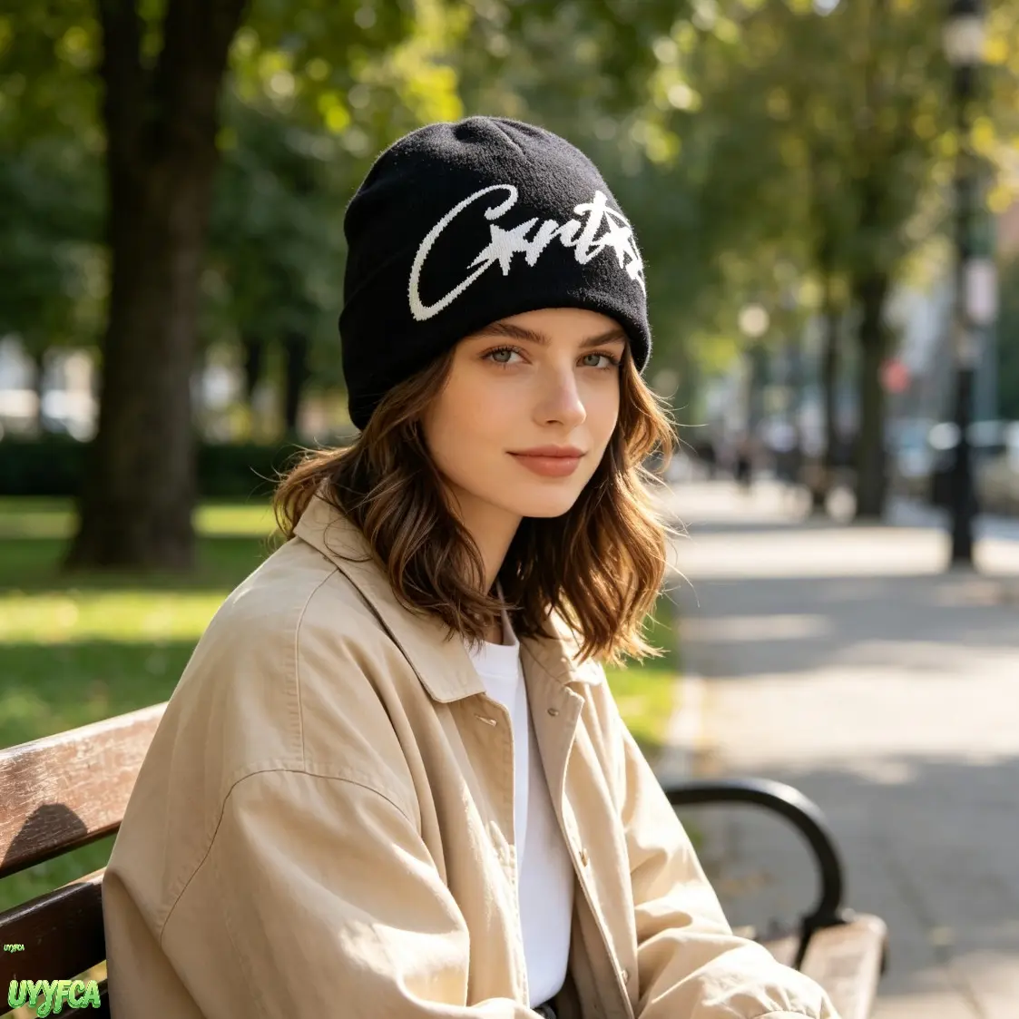 Unisex Star Graffiti Letter Jacquard Knit Beanie, Soft Stretchy Warm Y2K Skull Cap, Hip Hop Streetwear Headwear, Lightweight Daily Hat For Outdoor Sports, Casual Winter Accessory For Men And Women