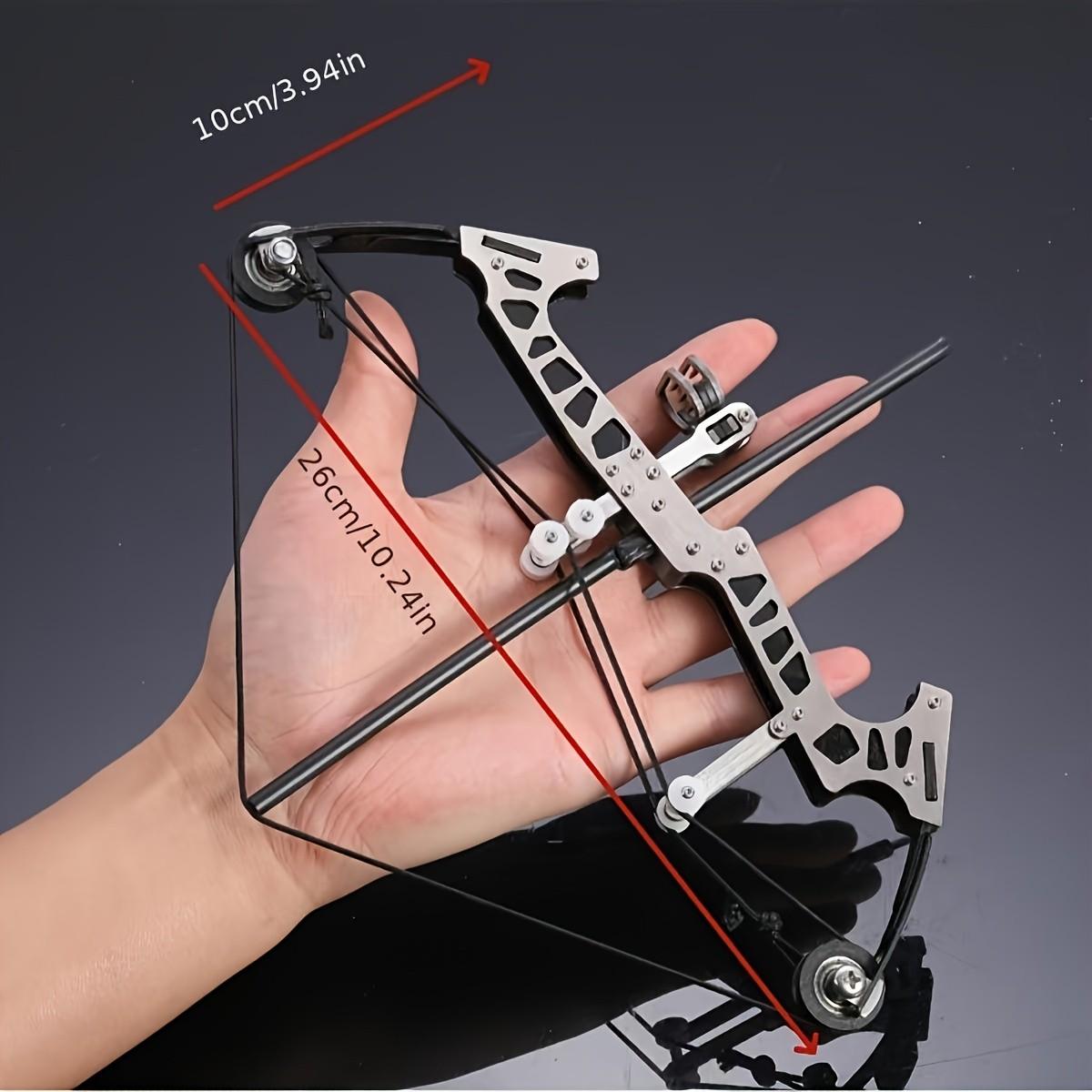 Multifunctional 10.24 Inch Mini Bow Set Stainless Steel Dual Hand Design Outdoor Entertainment Practice Includes 10 Arrows Target