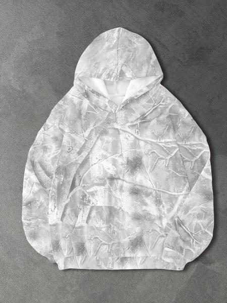 Vintage Branch Camo Hoodie, Autumn & Winter Street Style Graphic Print Clothing, Trendy Casual Wear for Men & Women