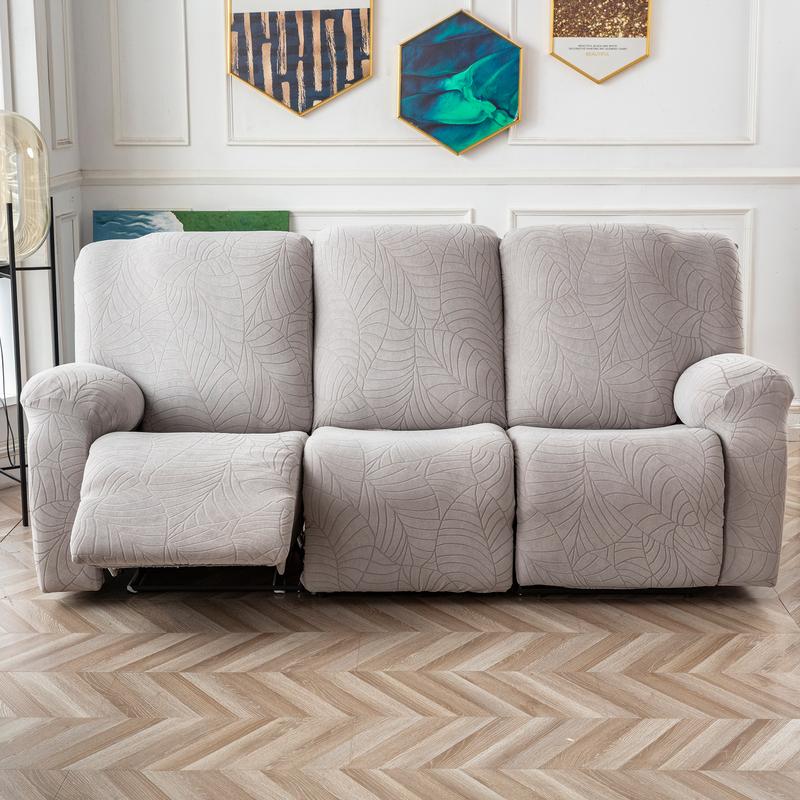 Recliner Sofa Covers Stretch Jacquard Couch Covers for Recliner Slipcovers 3 Cushion Soft Protector with Pocket Waterproof Fabric Non-Slip Design 8-Piece Set for Living Room #TikTokShopBlackFriday