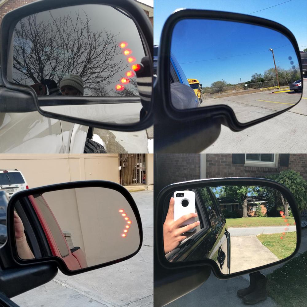 Mirror Glass Heated Turn Signal 7 LED Left LH for Cadillac Chevy GMC Pickup SUV