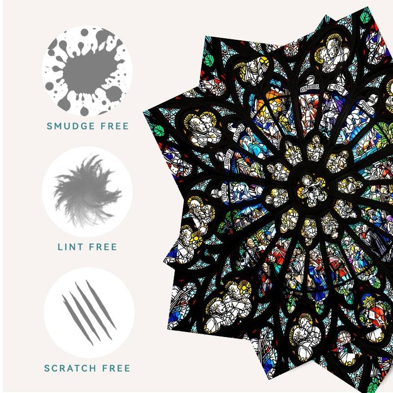 1/3/6/14pcs Lens Cleaning Cloth, Photography & Glasses Cleaner, Multiple Specs, Single - Sided Stained - Glass Rose Design, Ideal for Camera Lenses, Eyewear, Home & Travel, Premium Microfiber, Efficient Dust & Smudge Removal