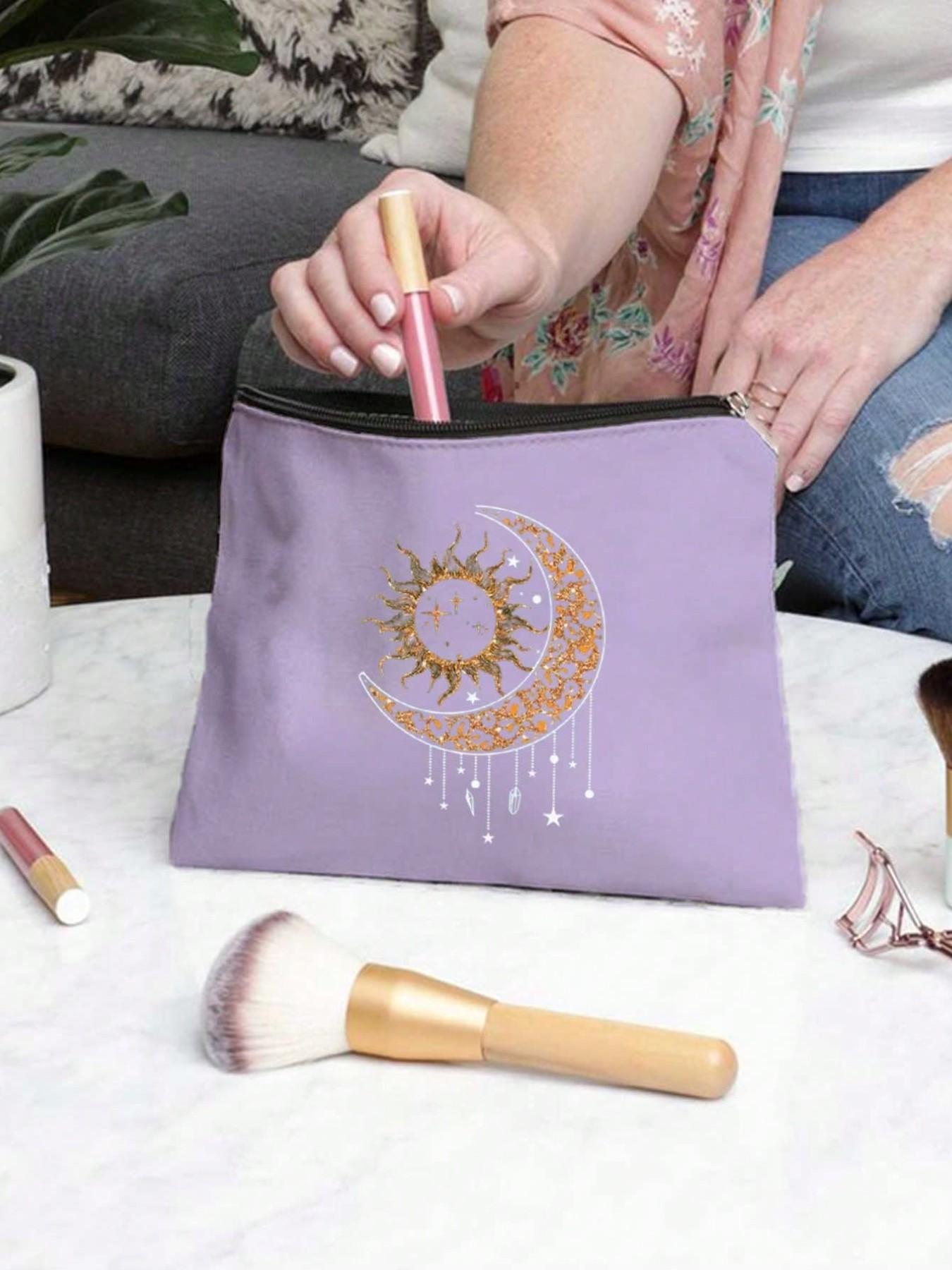 Ramadan Makeup Bag - Eid Gift, Multi-color Non-woven Storage Bag, Makeup Bag with Ramadan and Eid Patterns, Sun, Moon, and Star Designs, Foldable, Portable, and Durable Toiletry Bag