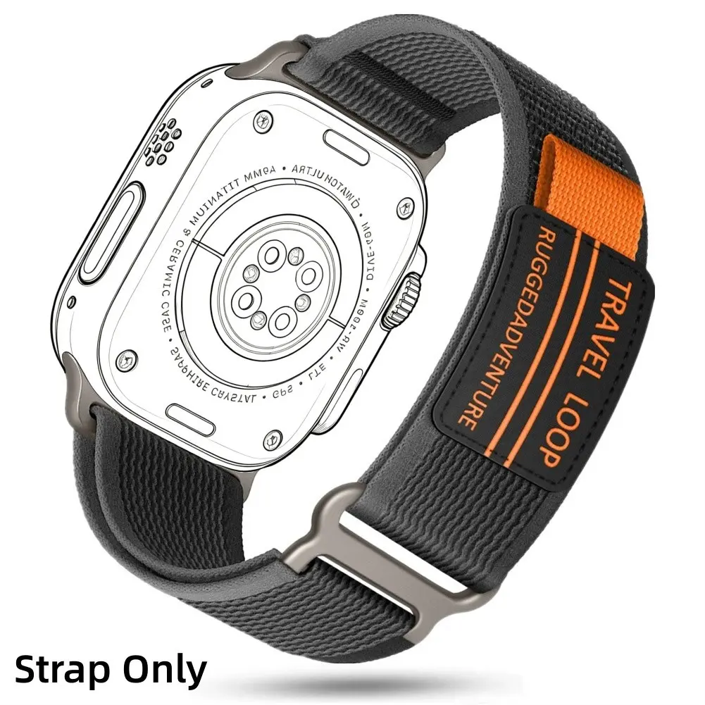 Trail Loop Elastic Nylon Adjustable Strap Sport Wristbands, Wearable Accessories, Smartwatch Strap for Apple Watch 49mm 45mm 40mm Braided Solo Loop for Man Women for iWatch Series Ultra1-3 SE Watchband (Band Only)