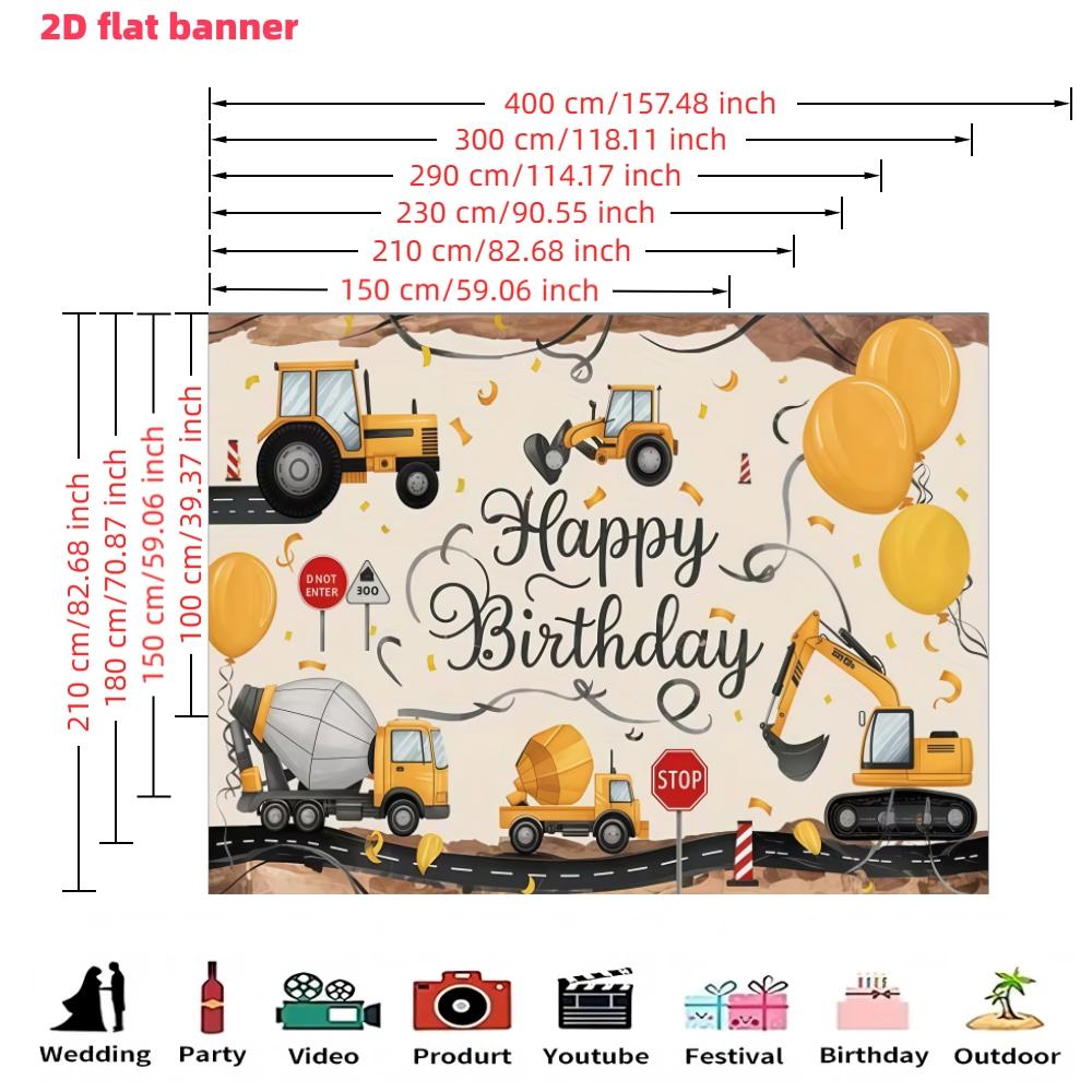 Architectural themed birthday background banner, decorative background photo props, made of polyester material, suitable for living rooms, bedrooms, offices, birthdays, anniversaries, home decoration, outdoor and indoor parties