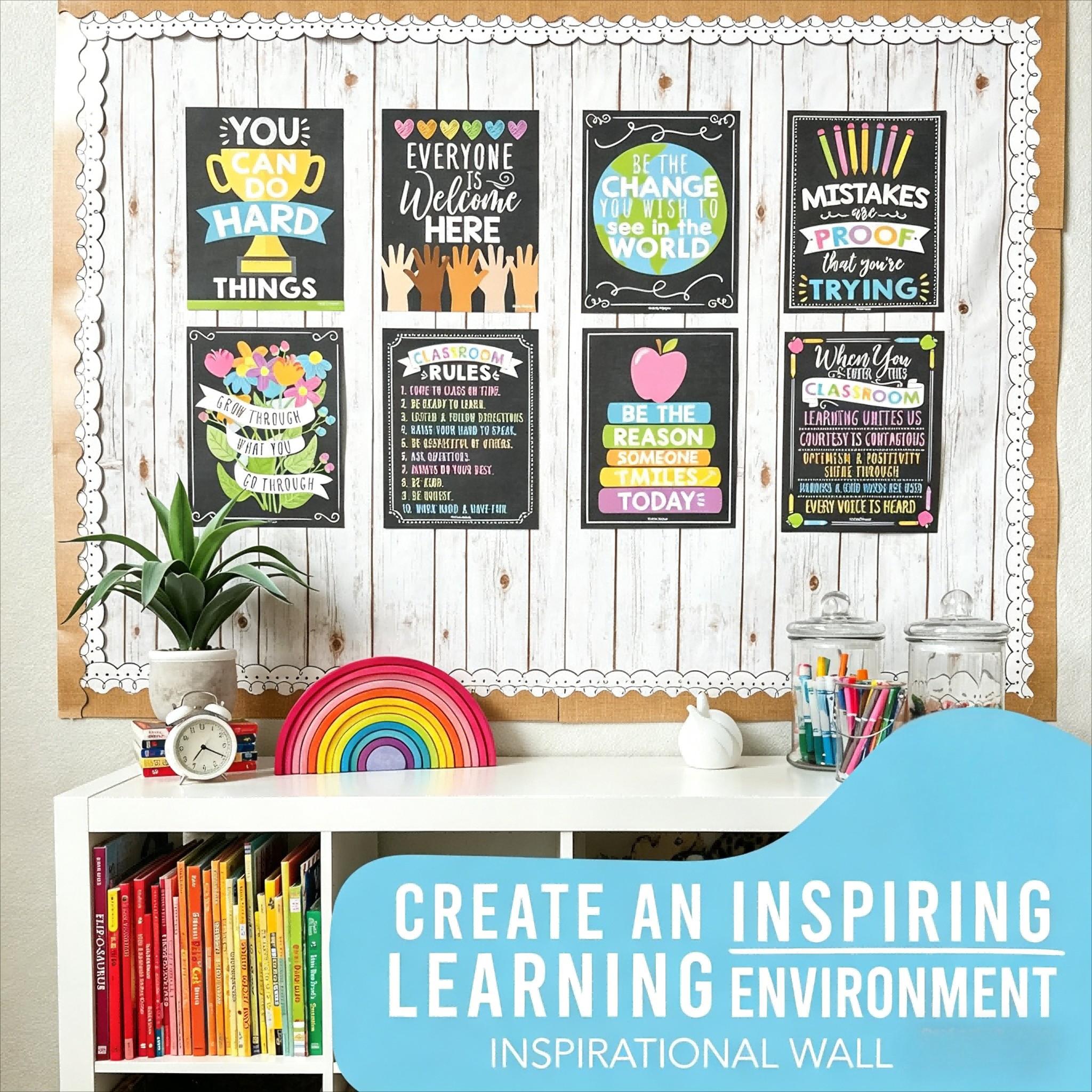 9pcs Frameless Classroom Poster Set, Mental Health & Stress Relief, Educational Decor, Teacher's Choice, Classroom Corner Posters