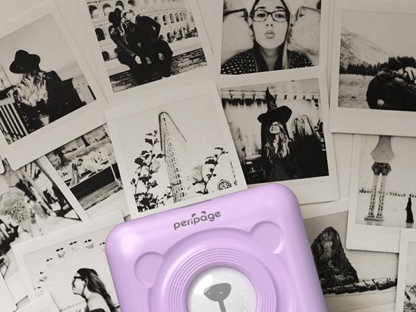 PeriPage Mini Portable Bluetooth Thermal Printer A6 Mini Study Printer & Full Sticky Thermal Paper, Waterproof, Oil proof, BPA Toxic Free Printing,Children's puzzle props Printer