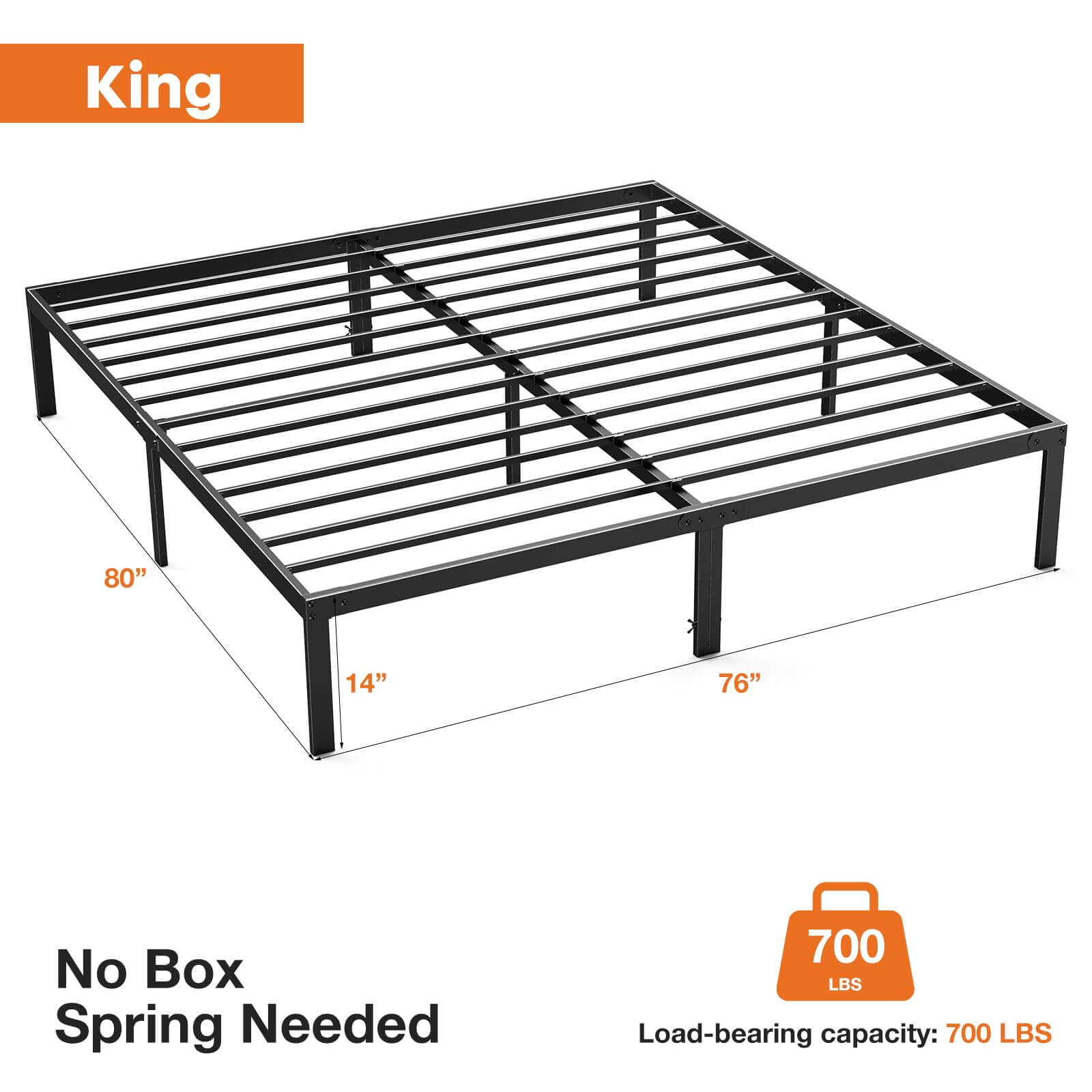 Bed Frame, Heavy Duty Metal Platform Bed with Underbed Storage, 12 Inches, Sturdy Steel Slat Support, No Box Spring Required Furniture Home Modern Interior