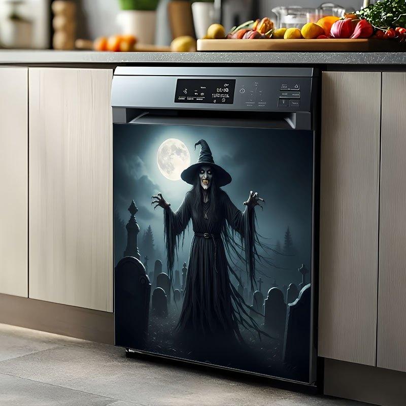 2Pc, 2D flat pattern stickers, ghost wizard pattern dishwasher decals are suitable for home dishwasher surfaces, washing machine surfaces, refrigerators, cabinets, room doors, bedrooms, kitchens, offices and other places