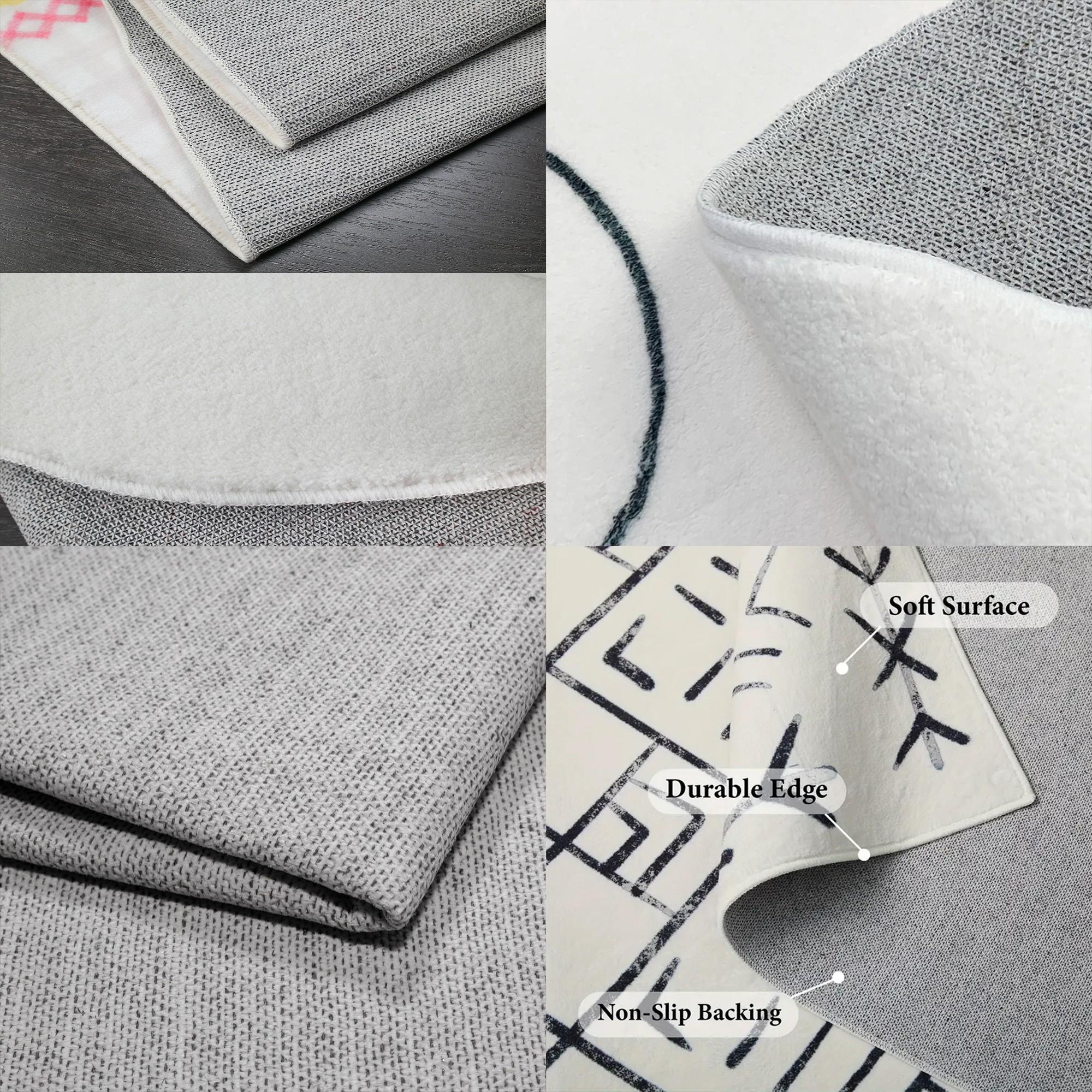 Anime Theme Carpet, Anime Secondary Logo Bedroom Bedside Rug, Dark Street Style Living Room Decor Mat, Non-Slip Durable Gaming Floor Pad