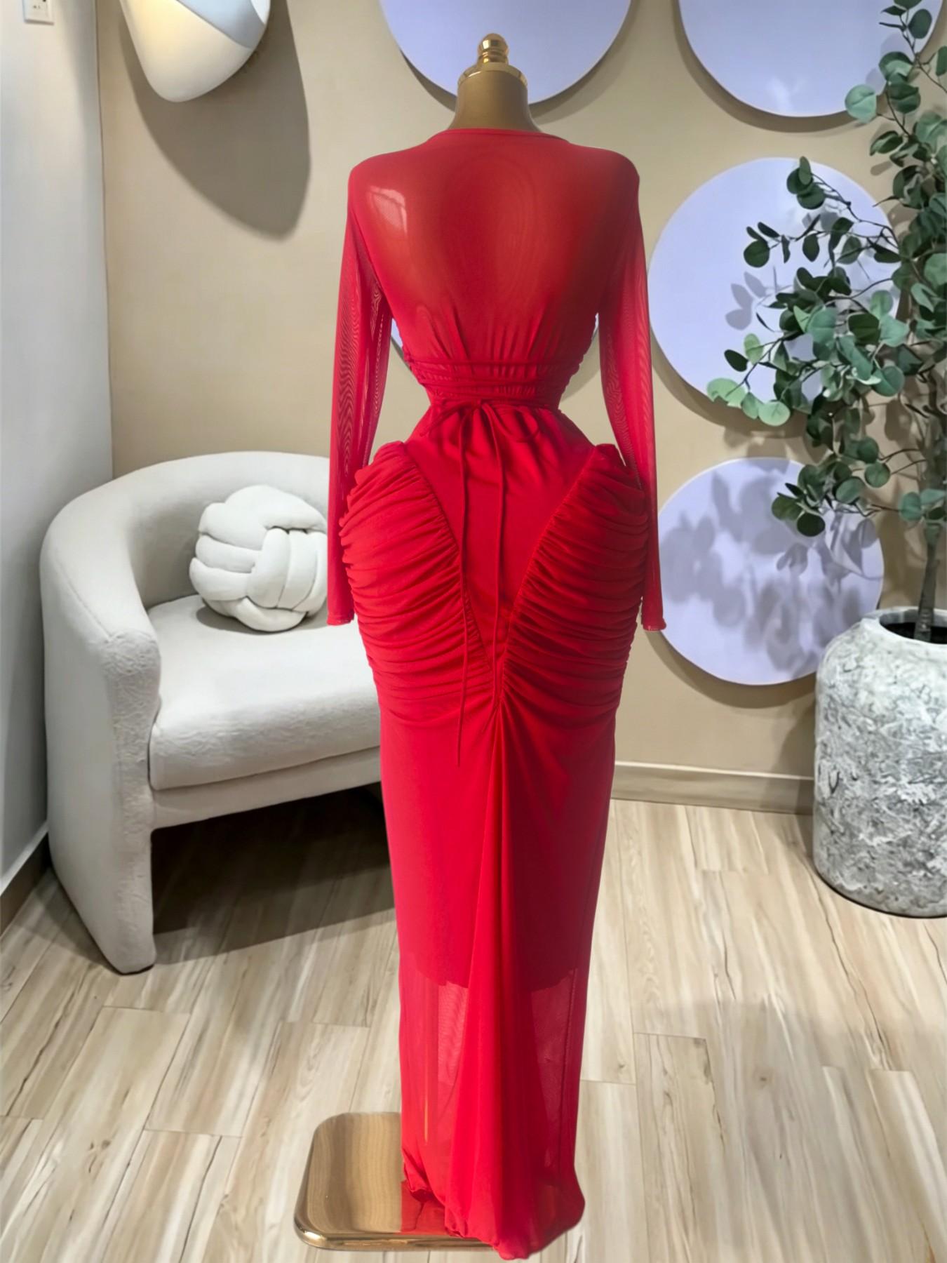 PULKRITU Elegant Aesthetic Women's Long Sleeve Patchwork Pleated Tiered Tie Smoked Formal Prom Dress, Vacation Fashion Party Outfit Birthday Gown, Lady Casual Skirt,Female Brunch Dresses,Graduation Dresses, Evening Wear Gown