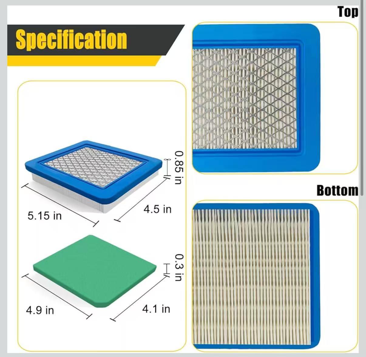 491588S Flat Air Filter Replacement for Briggs & Stratton 491588 399959 Lawn Mower Engine Premium Paper Air Filter Quantum Series 491588S