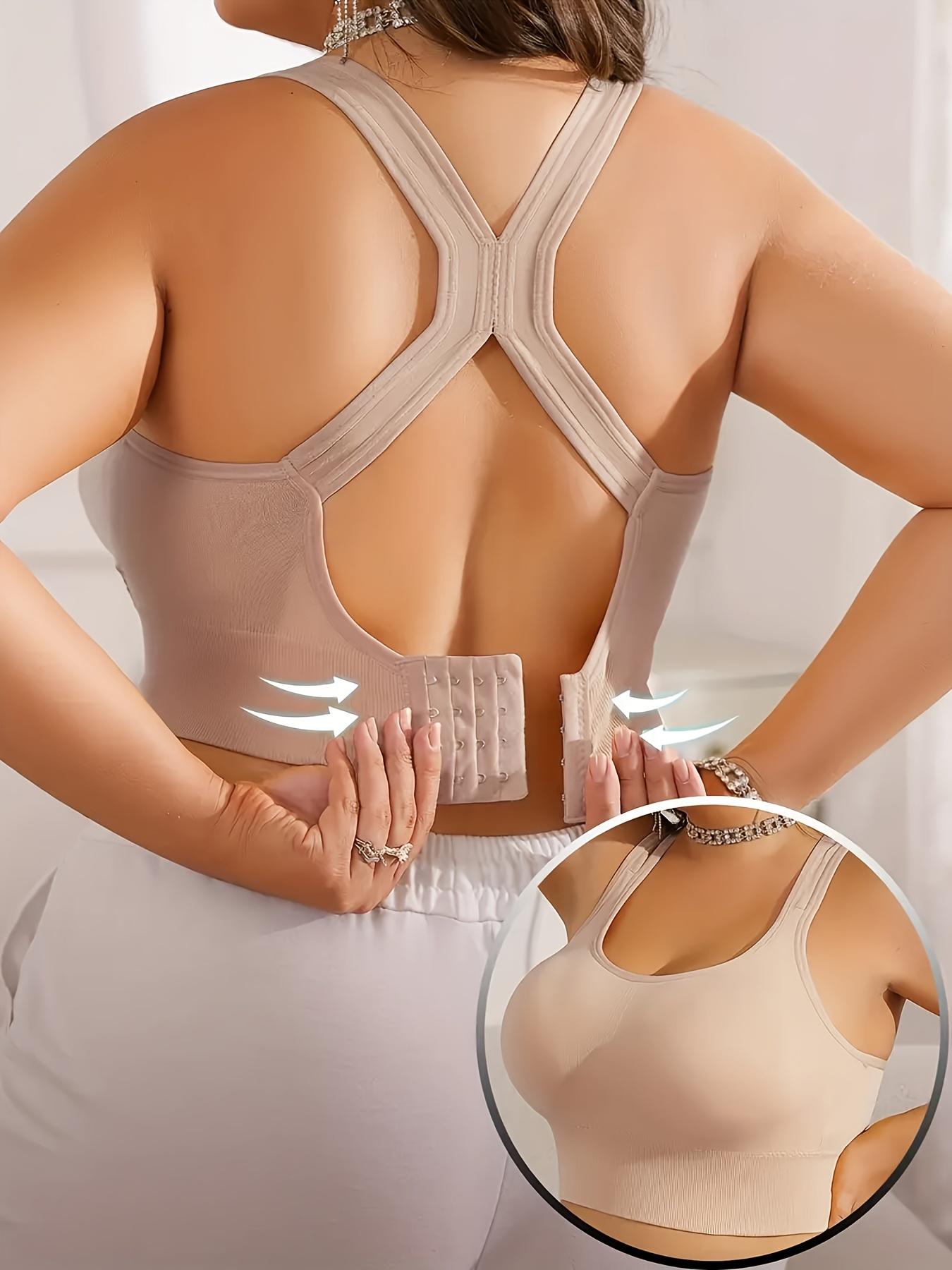 Plus Size Seamless Wireless Bra for Women, Backless Design, Comfortable Fit, Ideal for Daily Wear & Sports Activities, Yoga Sports Bra