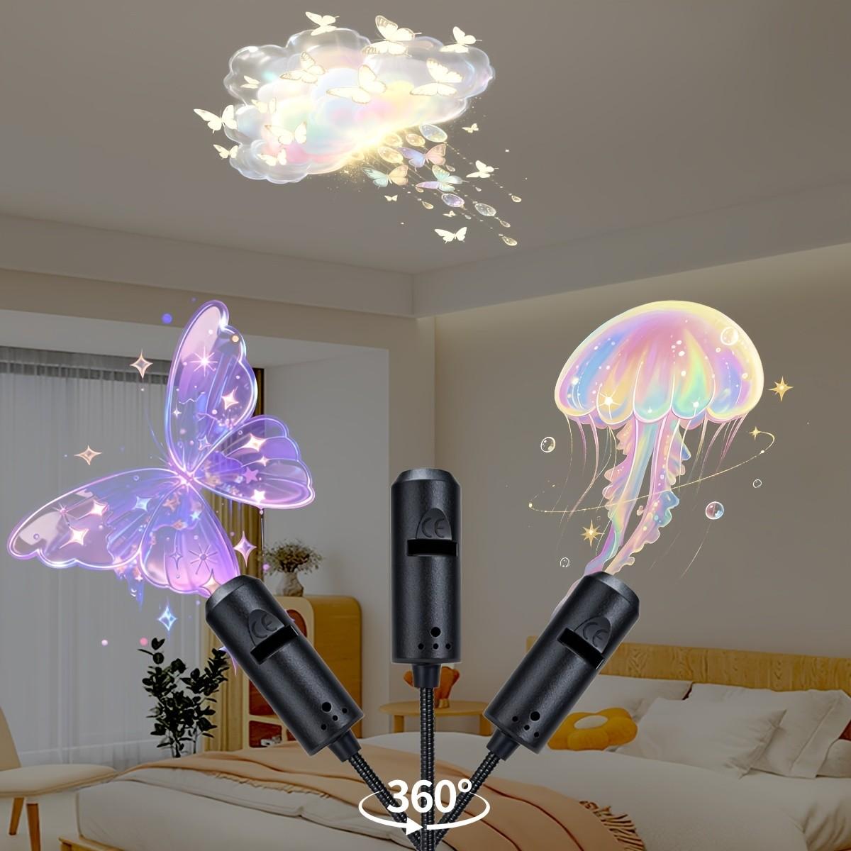 10pc Pattern LED Projector Night Light, Creative Dream LED Projector Lamp, 360° Rotatable LED Night Glow, Room Bed Ceiling Decor