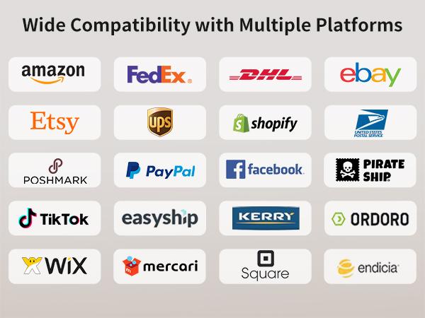 JADENS Shipping Label Printer, Bluetooth Wireless Thermal Label Printer, Compatible with iOS, Android, Windows, Mac, Chromebook, Widely Used for Etsy, Ebay, Shopify, USPS